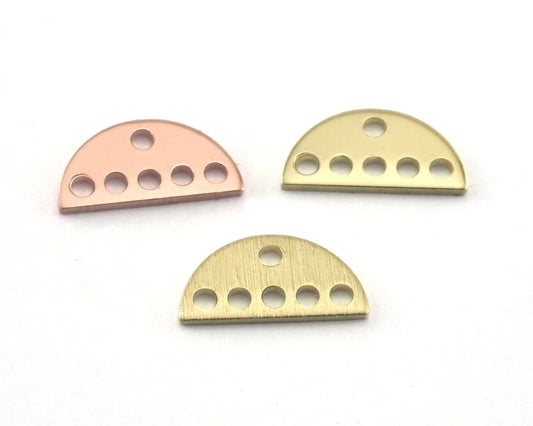 Semi Circle Half Moon copper - raw brass 6x12mm (0.8mm thickness) charms findings blank R330