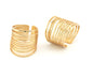 Adjustable Cage Ring Gold Plated Brass 10 line (17.5-20mm 7-10US inner size) OZ2653