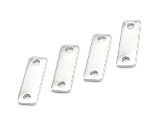 Rectangle 2 Hole Connector Silver Tone Brass 5x15mm Charms ,Findings 1577-44 tmlp