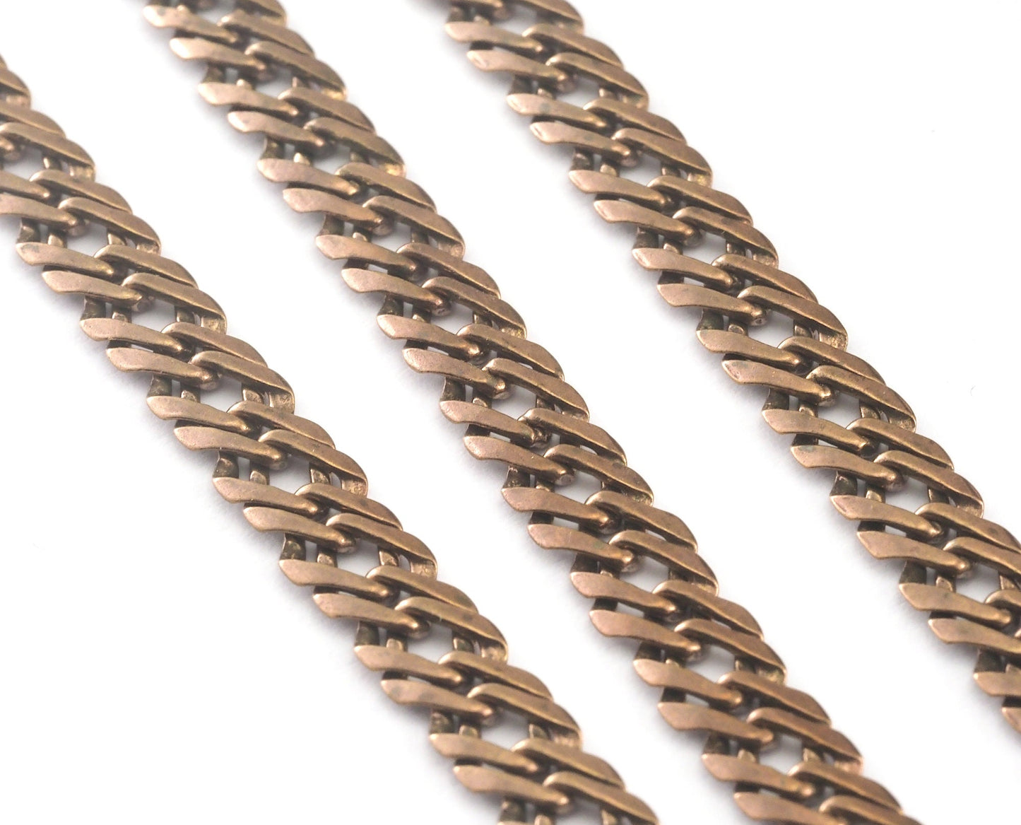 Curb soldered jewelry chain Raw Brass width: 6.8mm Z172