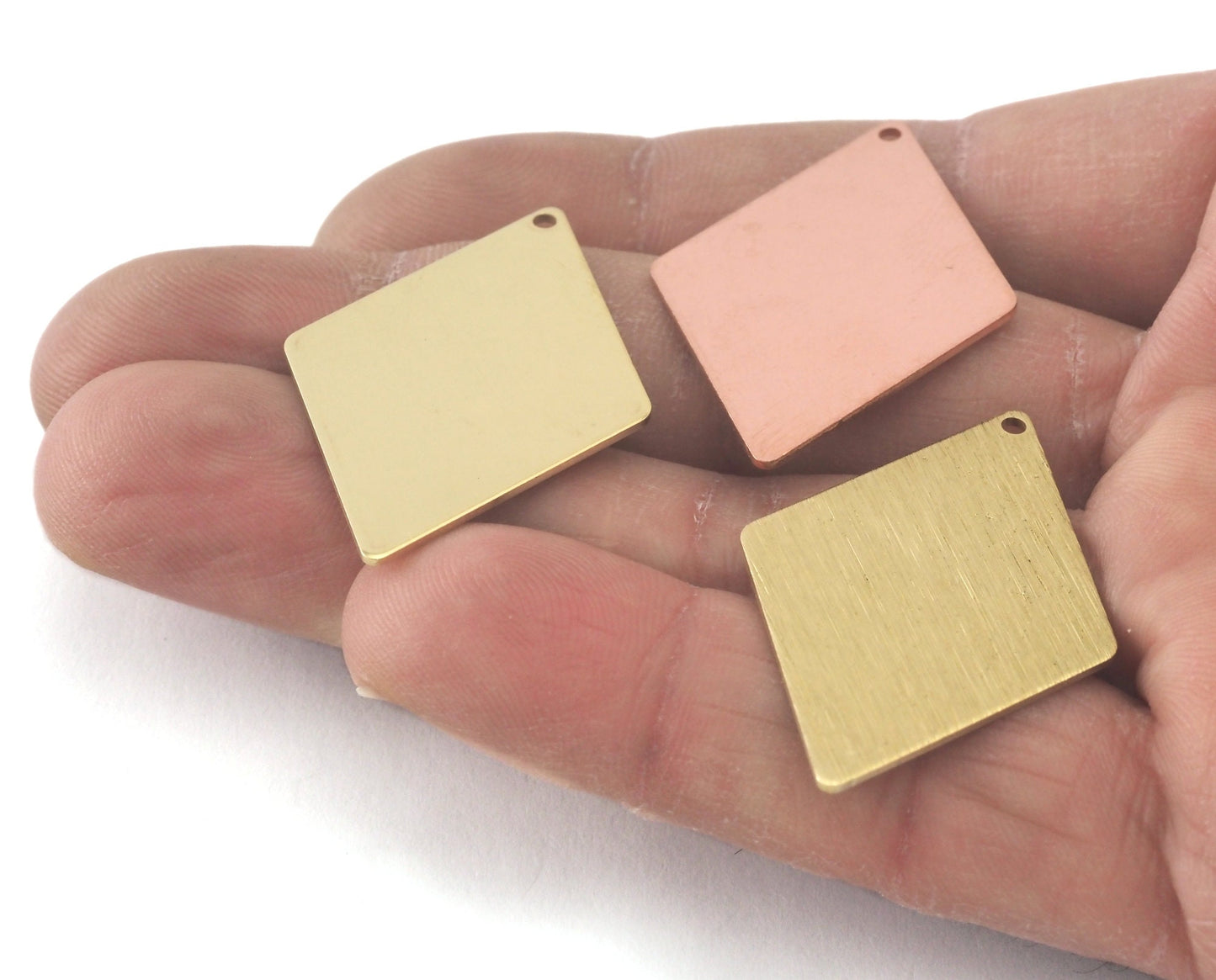 Rhombus Diamond shape charms (Raw Brass, Brushed, Raw Copper) 40x26mm (0.8mm thickness) 1 hole tag findings blank OZ4153-390