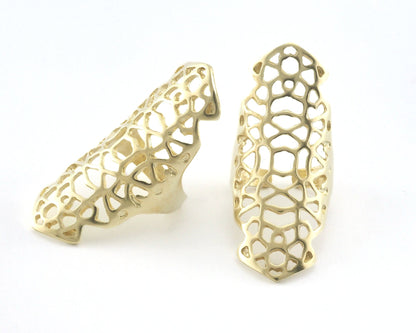 Filigree Adjustable Ring Raw brass (19mm 9US inner size) OZ2662