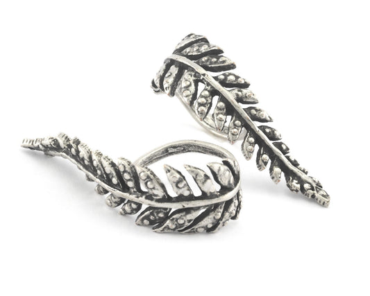 Leaf Ring Adjustable Antique Silver Plated brass (20mm 10US inner size) OZ3263