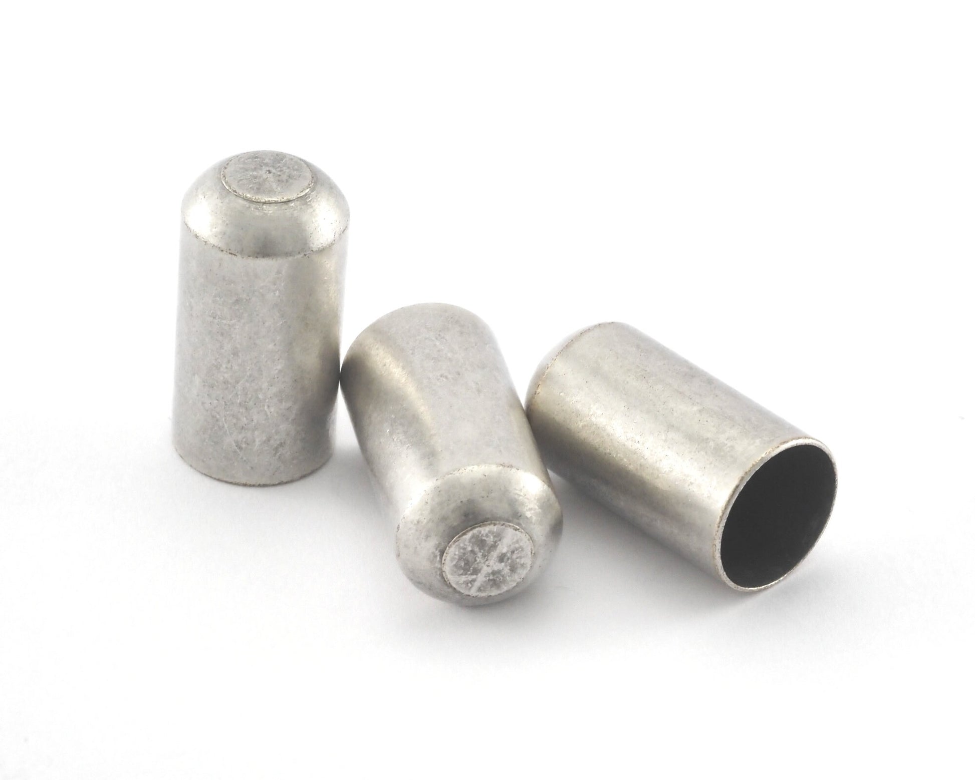 End Caps Inner 12mm Antique Silver Plated brass cord tip ends, ribbon end (13x25mm) 4195 Enc12