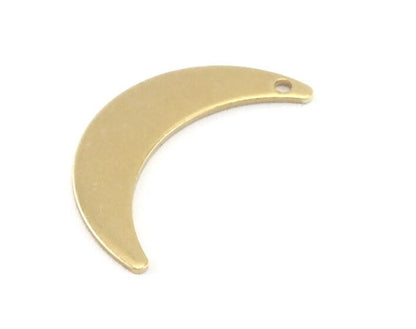 Crescent moon pendant raw brass charms 25mm (0.8mm thickness) (hole types available) findings R324-115