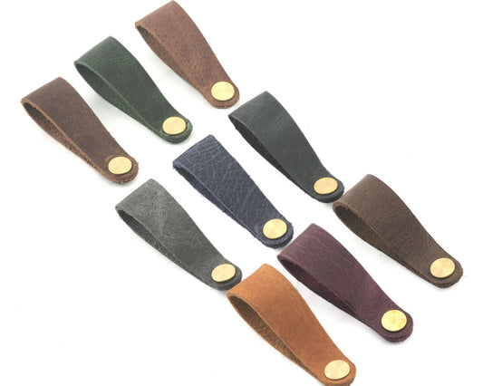 Leather Drawer Knob, Pull Handle, Cabinet, Dresser with Screws for Home, Office Multi Color