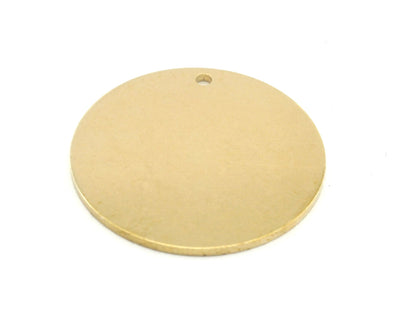 Circle Tag 26mm thickness 1mm raw brass charms findings pendants stamping 680