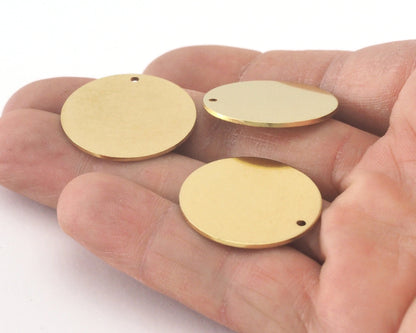 Circle Tag 26mm thickness 1mm raw brass charms findings pendants stamping 680