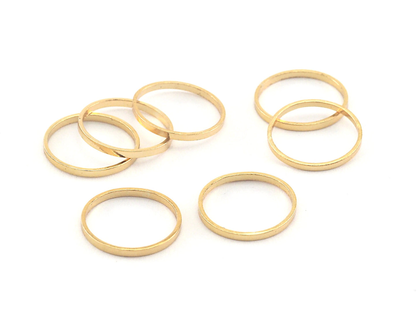 Circle Links, Seamless Ring Circle Connectors for Jewelry Making gold plated brass 12mm OD (11mm ID) bab OZ4180