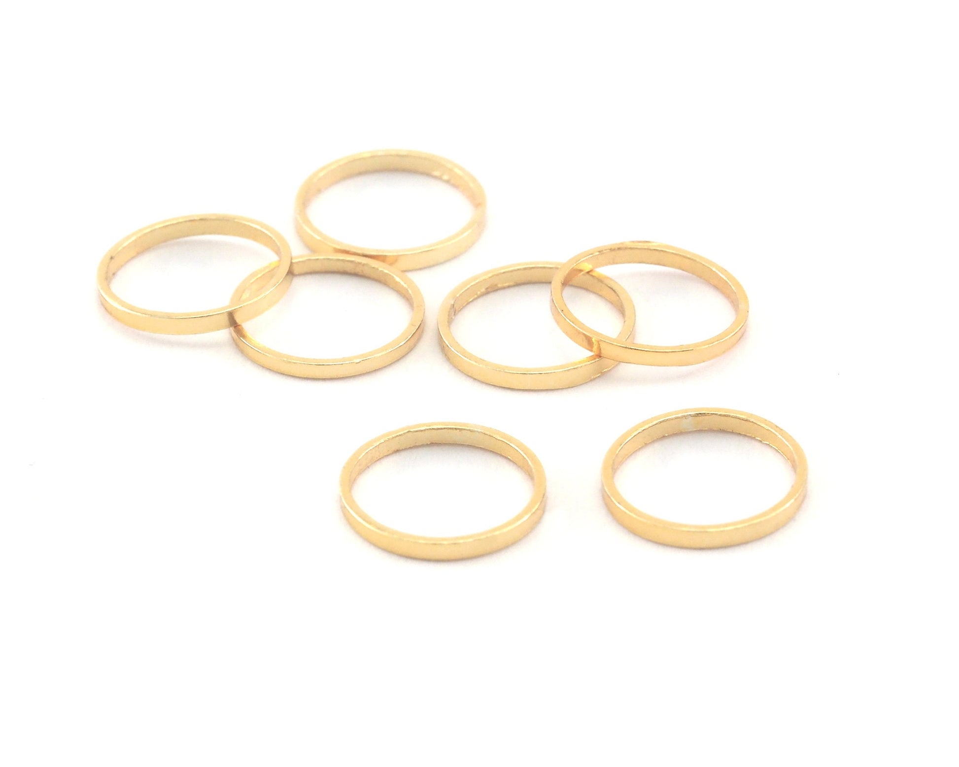 Circle Links, Seamless Ring Circle Connectors for Jewelry Making shiny gold plated 10mm OD (9mm ID) bab OZ1636