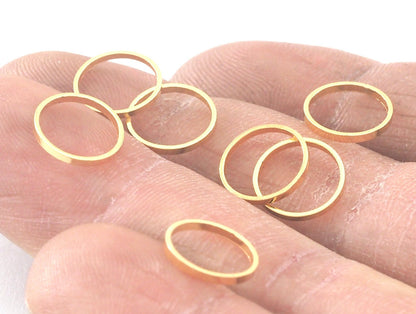 Circle Links, Seamless Ring Circle Connectors for Jewelry Making shiny gold plated 10mm OD (9mm ID) bab OZ1636