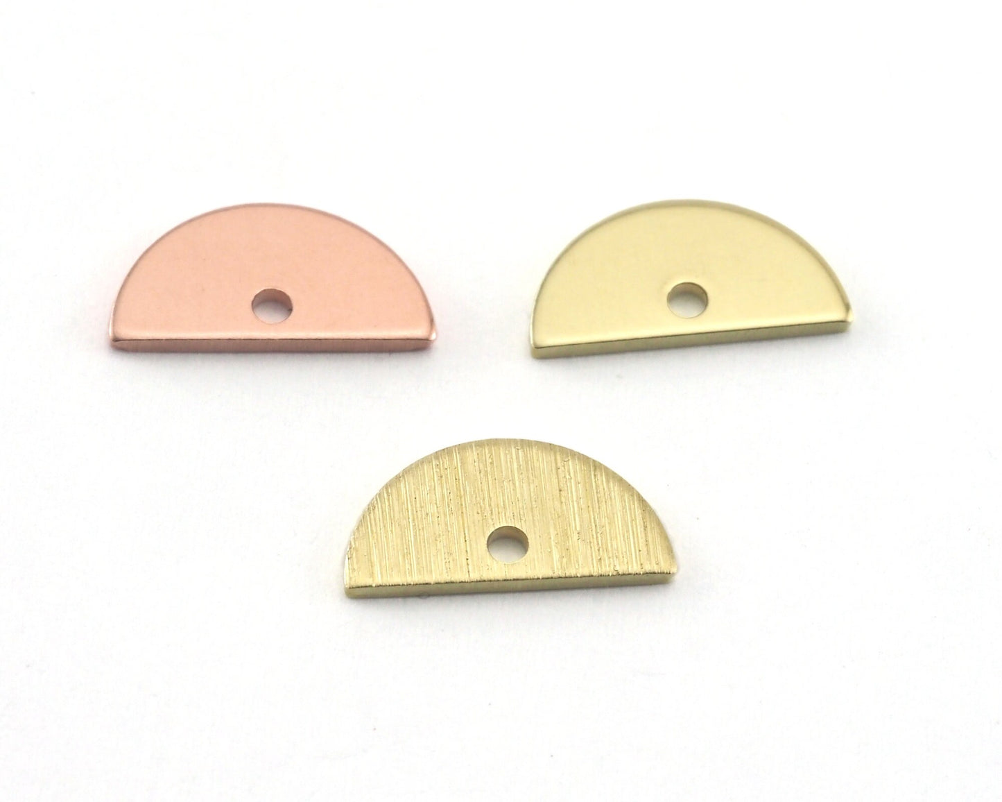 Semi Circle Half Moon copper - raw brass 6x12mm (0.8mm thickness) charms findings blank R327