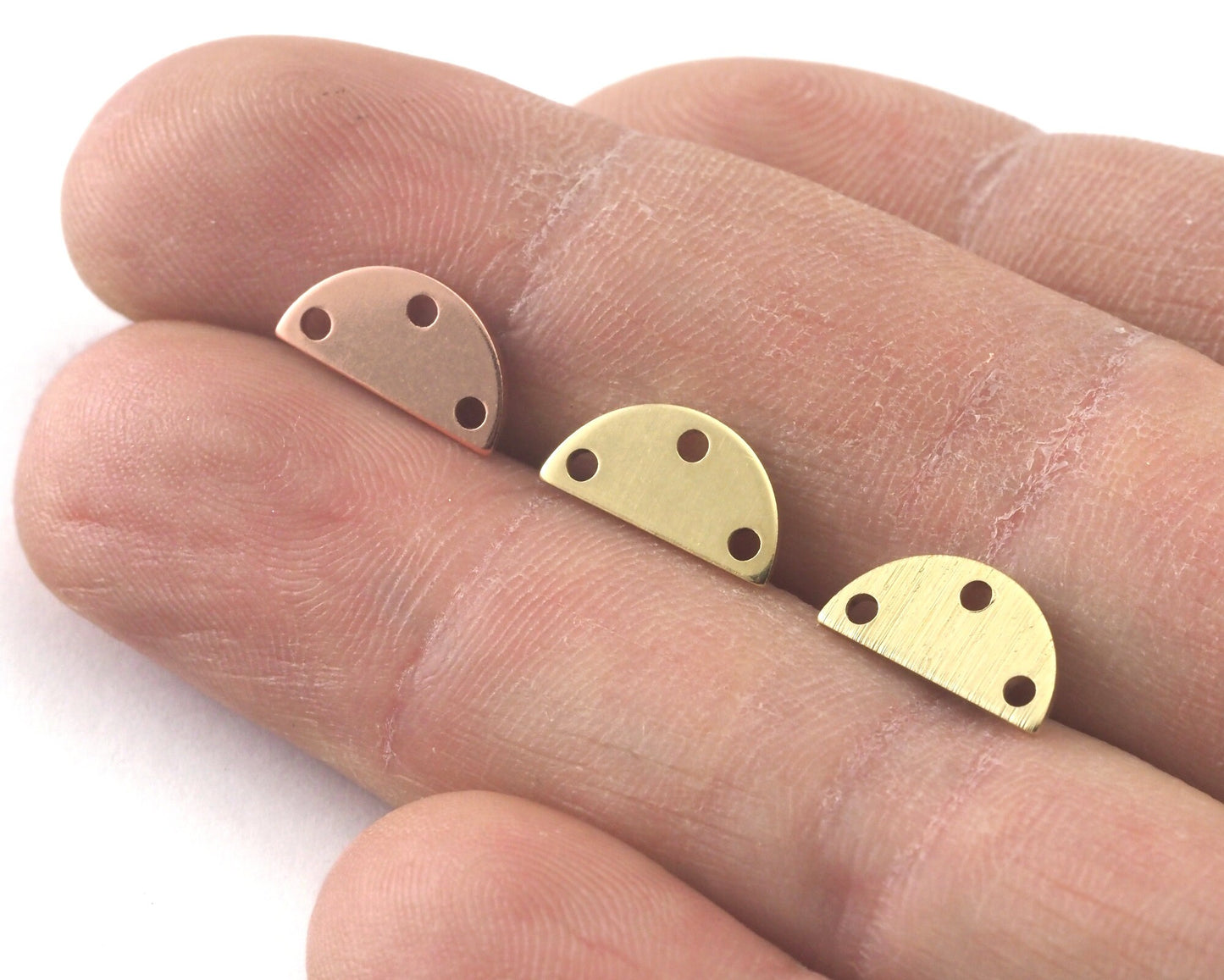 Semi Circle Half Moon copper - raw brass 6x12mm (0.8mm thickness) charms findings blank R329
