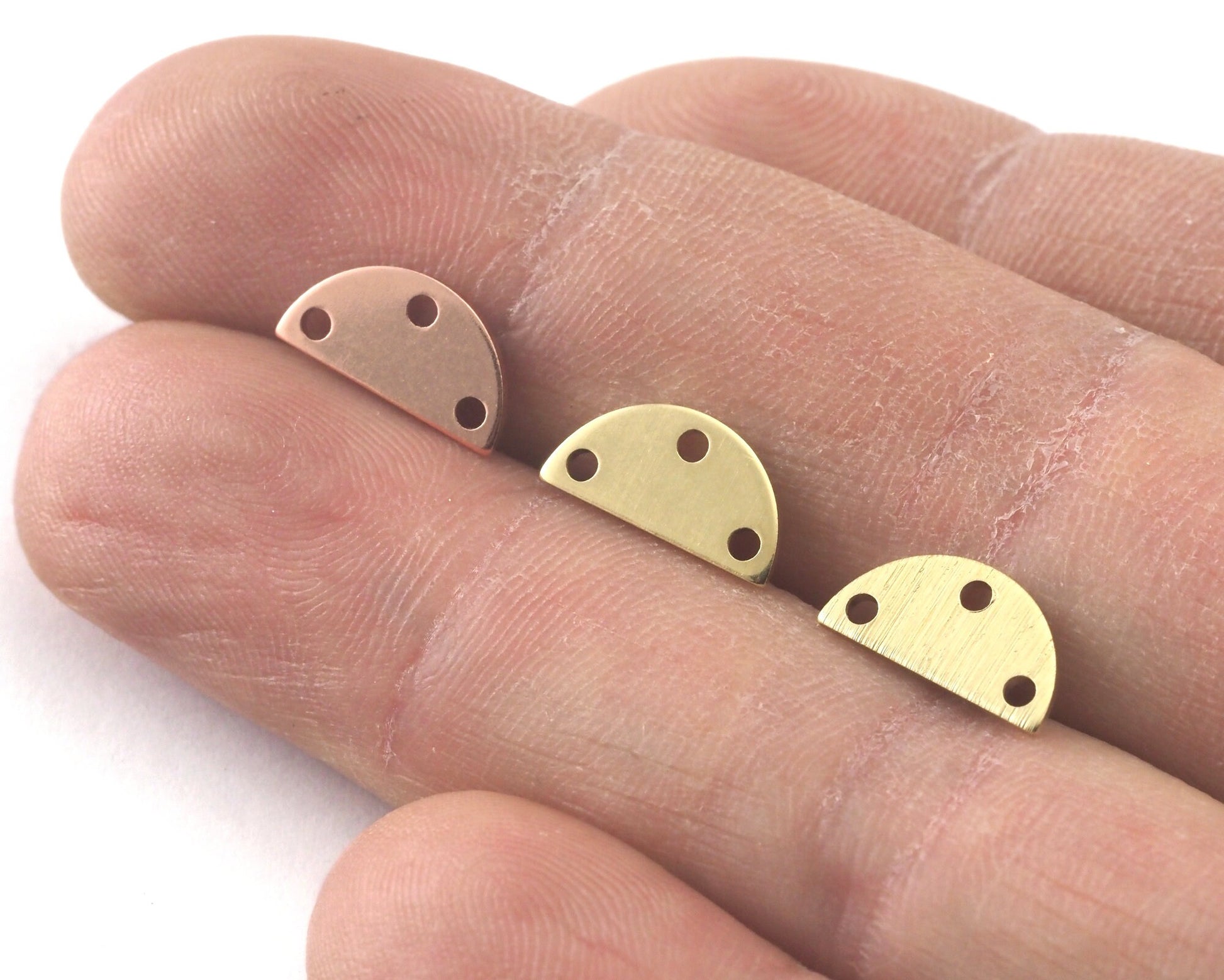 Semi Circle Half Moon copper - raw brass 6x12mm (0.8mm thickness) charms findings blank R329