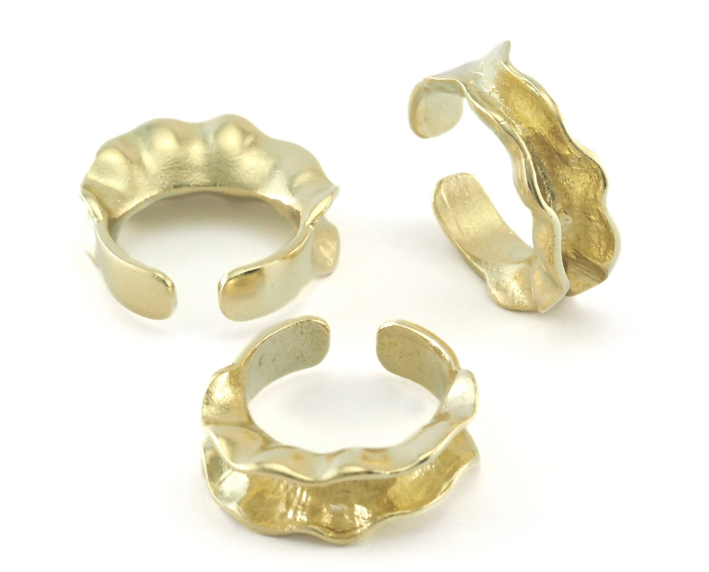 Peas pod Adjustable Ring Raw Brass (7-8US inner size) OZ4240