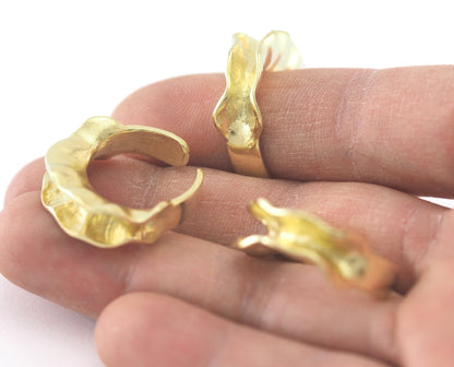 Peas pod Adjustable Ring Raw Brass (7-8US inner size) OZ4240