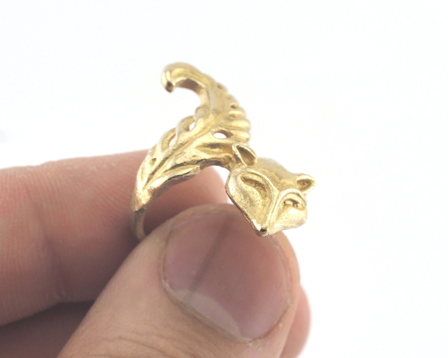 Fox Ring Adjustable Raw Brass (16mm 6US inner size) OZ3220