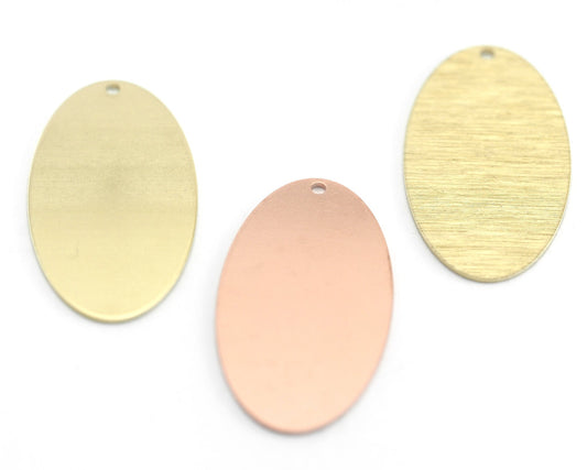 Oval Pendant Copper - Raw Brass 35x19mm 1 Hole Charms findings 4250