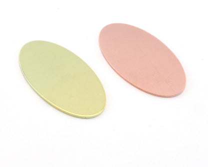 Oval Pendant Copper - Raw Brass 35x19mm Without Holes Charms findings 4253