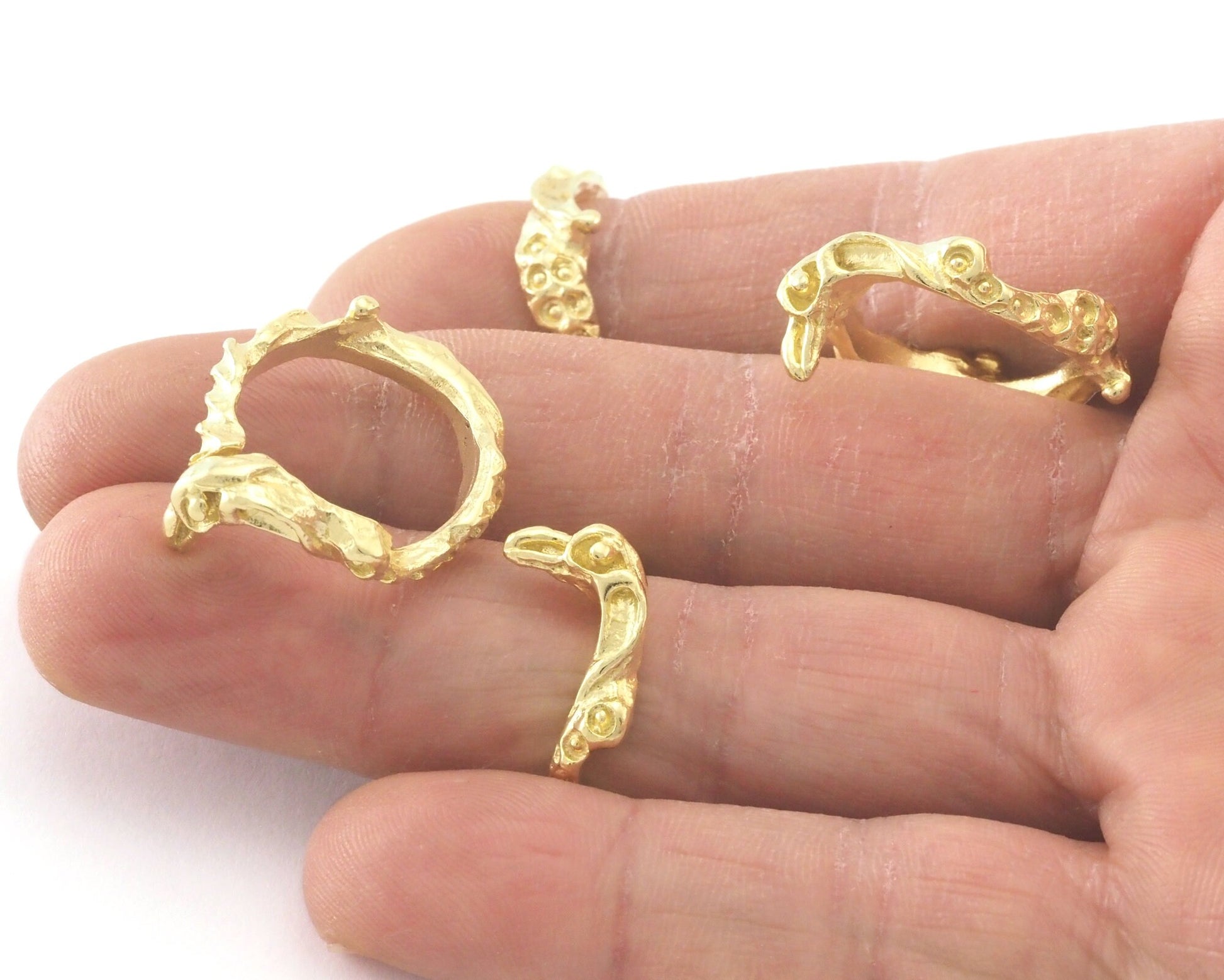 Petroglyph Ring Vulture Bird Adjustable Ring Raw brass (16.5mm 6US inner size) 4196