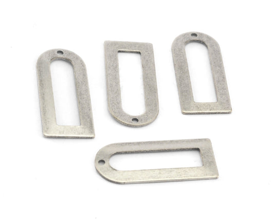 Semi Circle Rectangle Pendant 30x13x0.8mm Antique Silver Plated Brass findings scs OZ2796-160