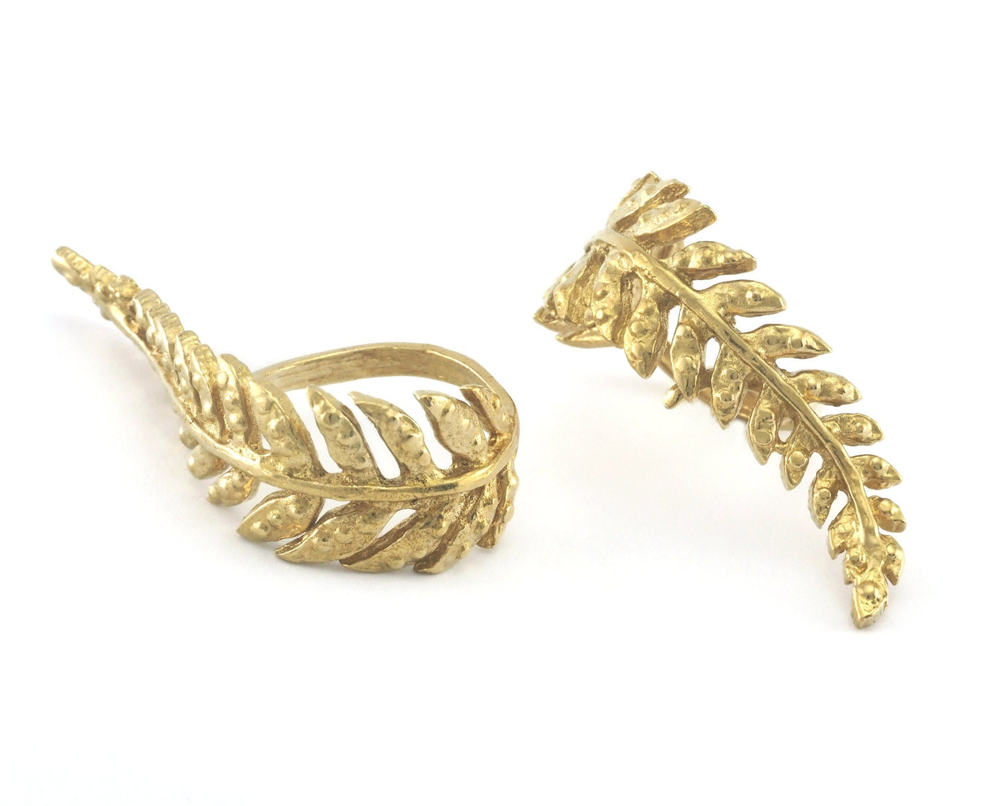 Leaf Ring Adjustable Raw brass (20mm 10US inner size) OZ3263
