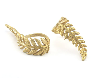 Leaf Ring Adjustable Raw brass (20mm 10US inner size) OZ3263