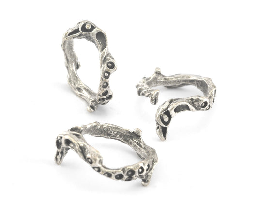 Petroglyph Ring Vulture Bird Adjustable Ring Antique Silver Plated brass (16.5mm 6US inner size) 4196