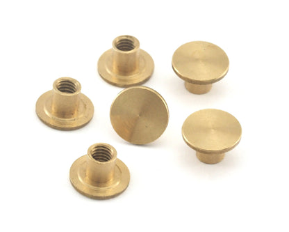 chicago screw / concho screw, ,10x6mm raw brass studs, screw rivets, M4 (without bolts) CSC5 4233