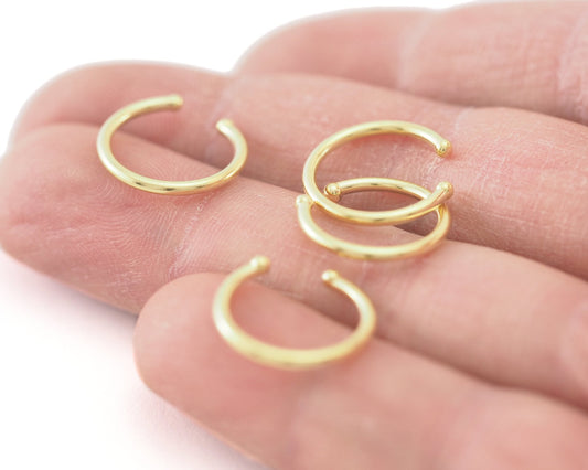 Brass Ear cuff Septum Ring, Nose Rings, 15mm Findings Charms 466