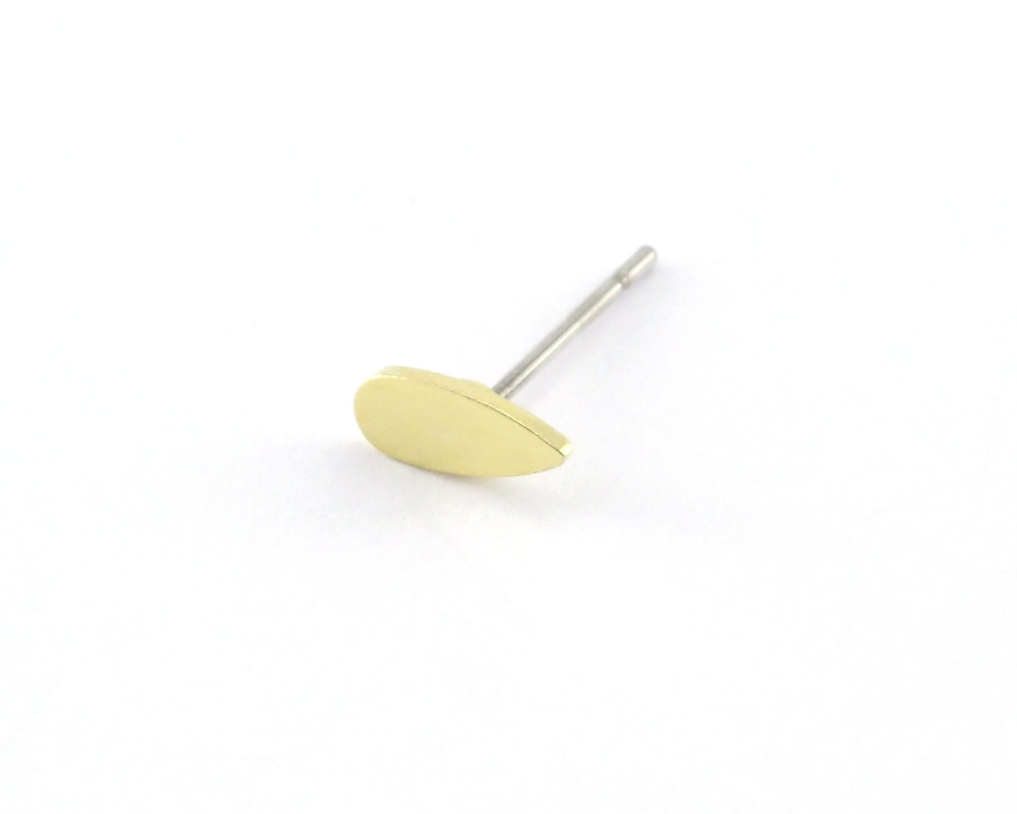 Minimalist Drop Earring Stud Post Raw Brass 7x3mm Earring Blanks 126