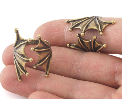 Bat wing Frog Hands Ring Adjustable Ring Antique bronze plated brass (20mm 10.5US inner size) OZ2882