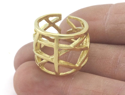 Adjustable Ring Raw brass (18mm 8US inner size) OZ3364