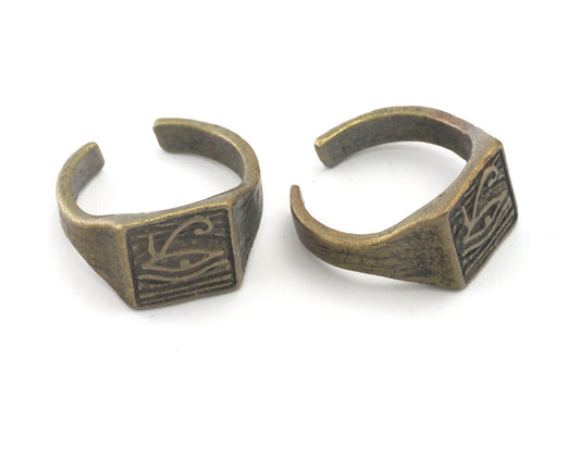 Ra Eye Ring Adjustable Antique Bronze Plated brass (19.5mm 9.5US inner size) Oz3193