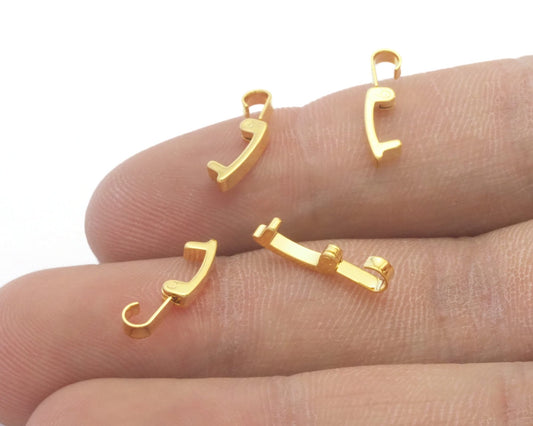 Snap Lock Clasp Fold Over Gold Plated Brass Solid Brass Clasp, 1310-2