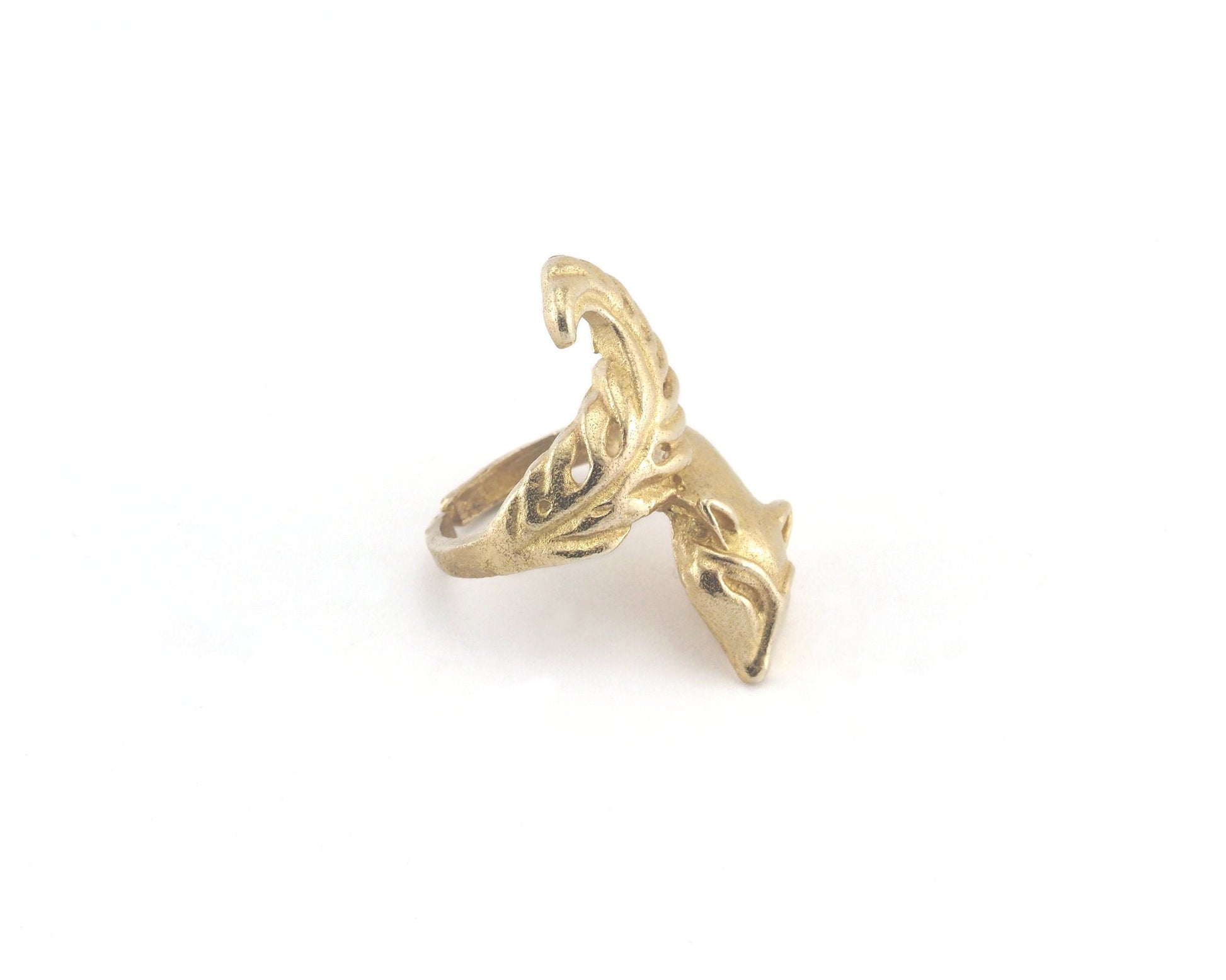 Fox Ring Adjustable Raw Brass (16mm 6US inner size) OZ3220