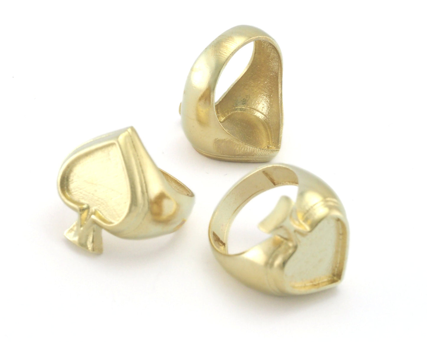 Spades Pikes Ring Base Bezel Blank Raw brass (19.5mm 9.5US inner size ) OZ4289