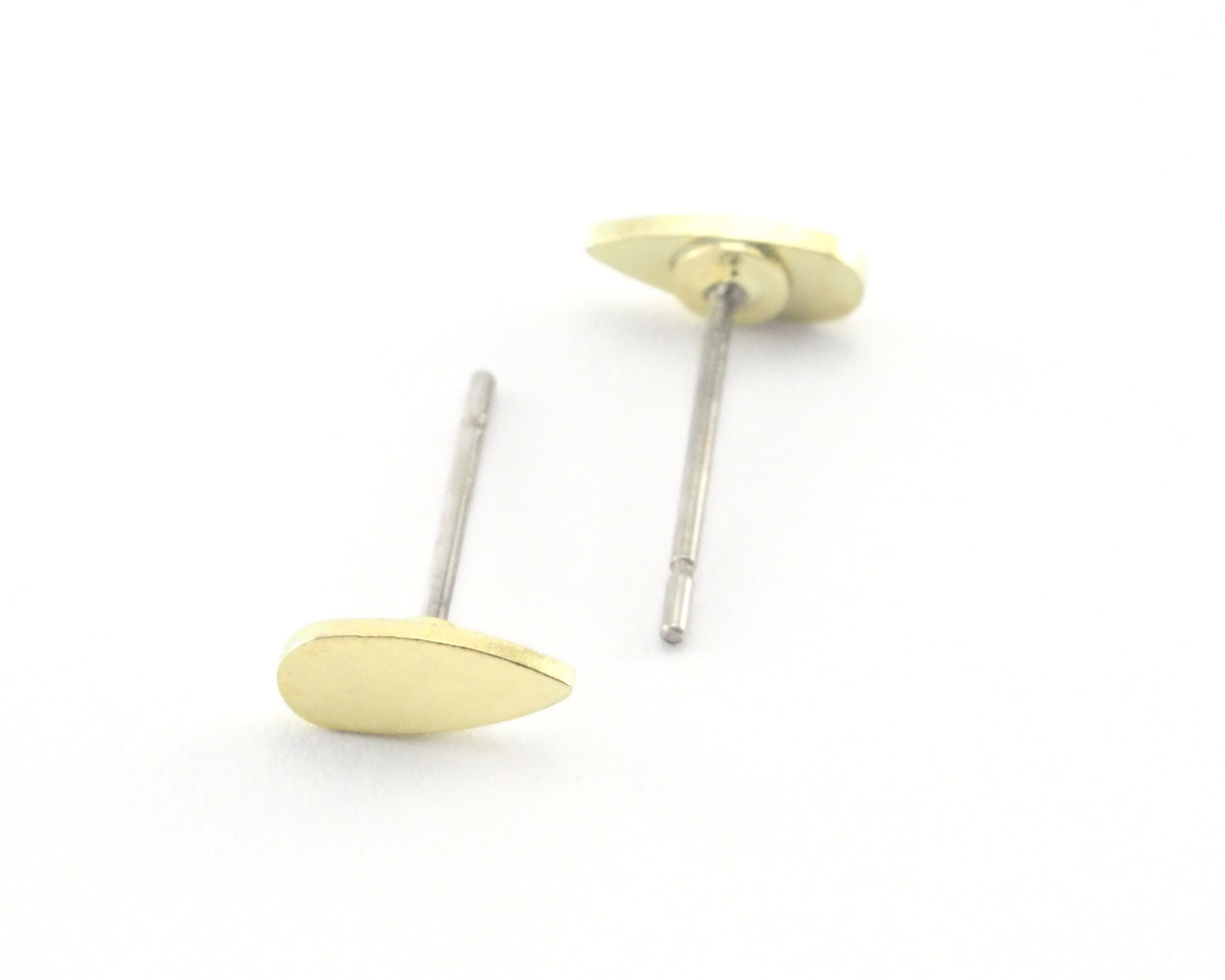 Minimalist Drop Earring Stud Post Raw Brass 7x3mm Earring Blanks 126