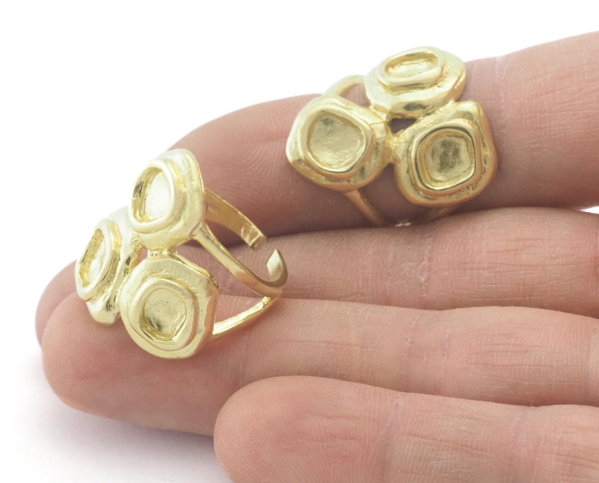 Statement ring Adjustable Raw Brass (7US-10US inner size) 4278