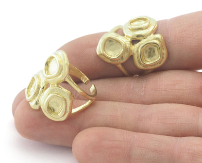 Statement ring Adjustable Raw Brass (7US-10US inner size) 4278
