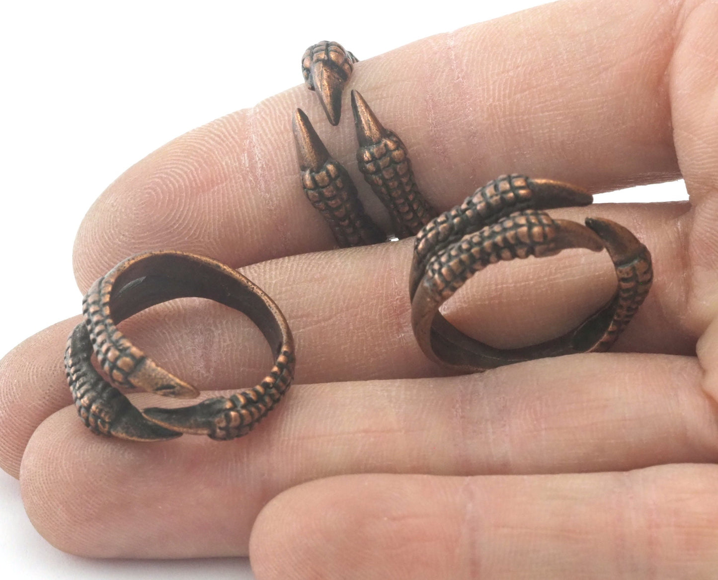 Claw ring adjustable Antique copper plated brass (18mm 8US inner size) OZ2635