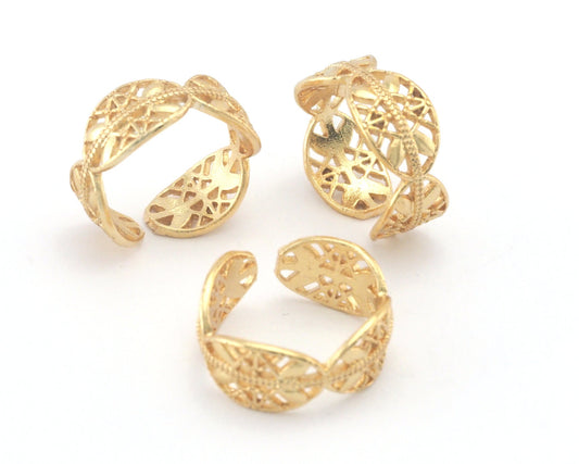 Minimalist Adjustable Ring Gold Plated brass (17mm 7US inner size) OZ3438