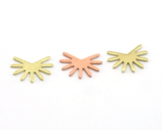 Sun Charms 15x11.5mm 1 hole Raw Copper - Brass - Brushed Brass findings R418-46