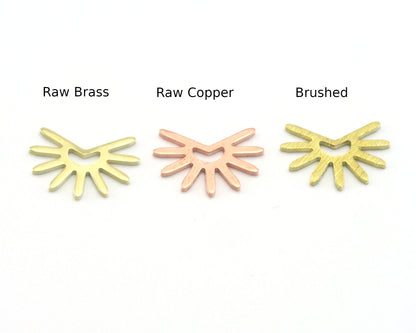 Sun Charms 15x11.5mm 1 hole Raw Copper - Brass - Brushed Brass findings R418-46