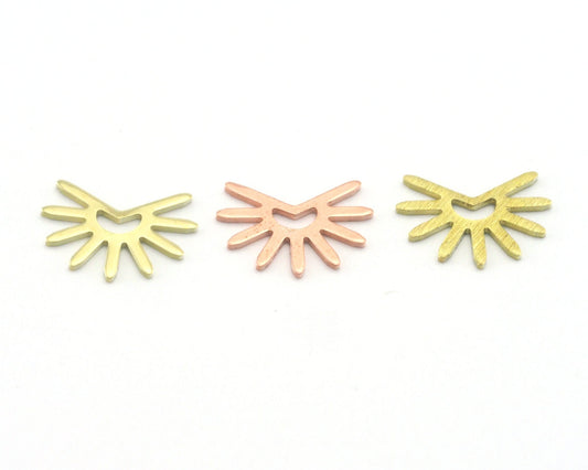 Sun Charms 15x11.5mm 1 hole Raw Copper - Brass - Brushed Brass findings R418-46