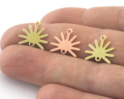 Sun Charms 15x13.2mm 2 hole Raw Copper - Brass - Brushed Brass findings R421-46
