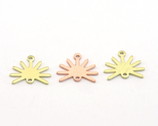 Sun Charms 15x13.2mm 2 hole Raw Copper - Brass - Brushed Brass findings R421-46