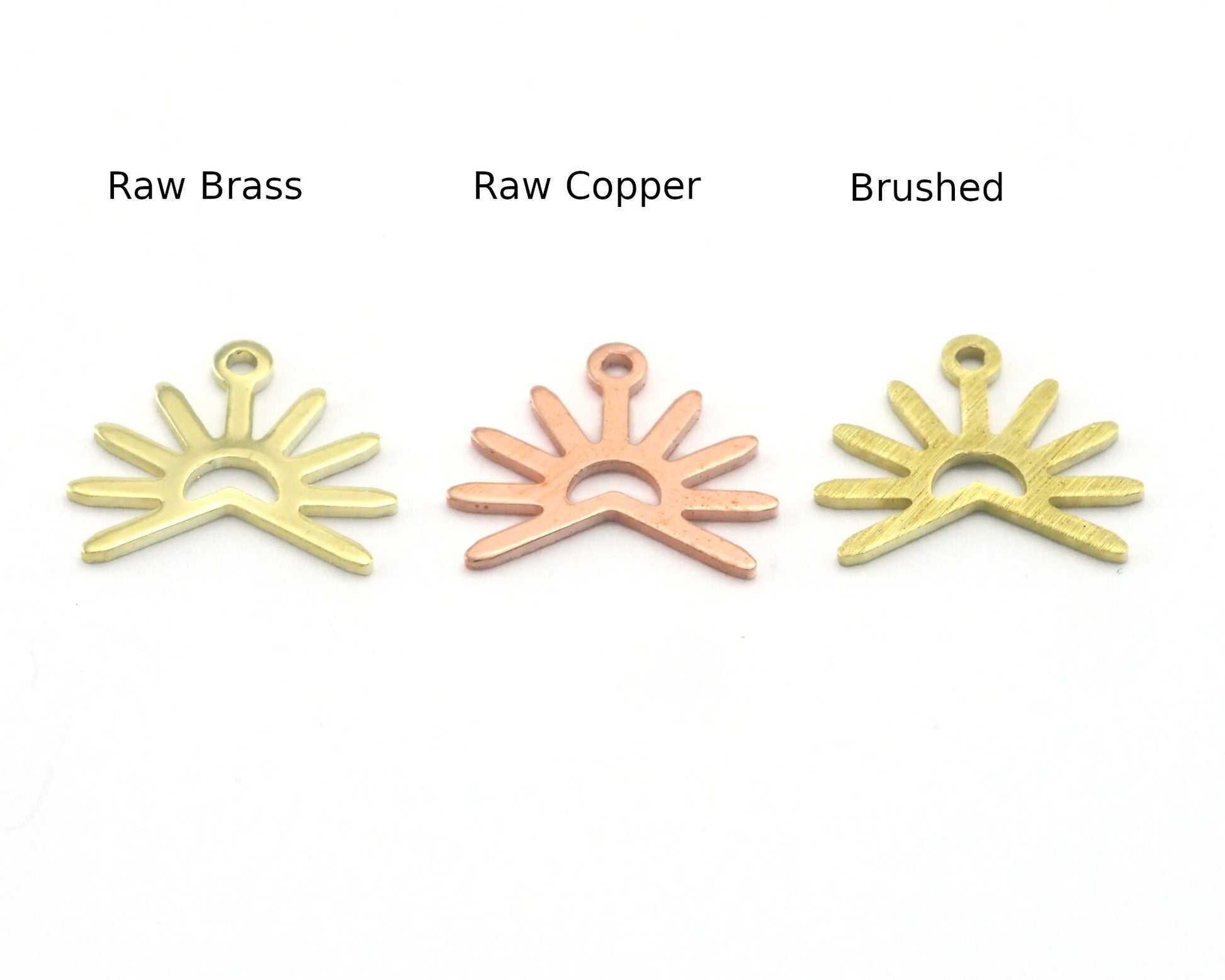 Sun Charms 15x13.2mm 1 hole Raw Copper - Brass - Brushed Brass findings R423-46