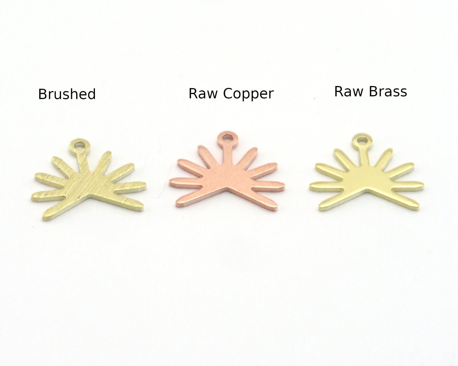 Sun Charms 15x13.2mm 1 hole Raw Copper - Brass - Brushed Brass findings R424-46