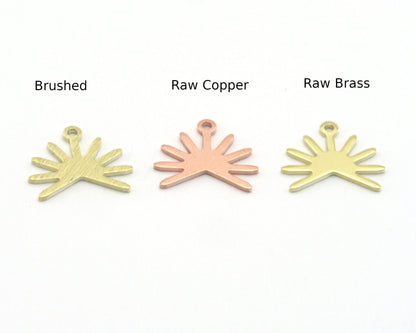 Sun Charms 15x13.2mm 1 hole Raw Copper - Brass - Brushed Brass findings R424-46